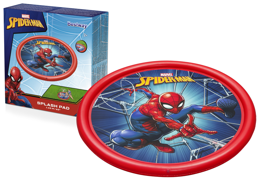 Oppustelig soppebassinmåtte med springvand Spider-Man 165 cm Bestway 98792