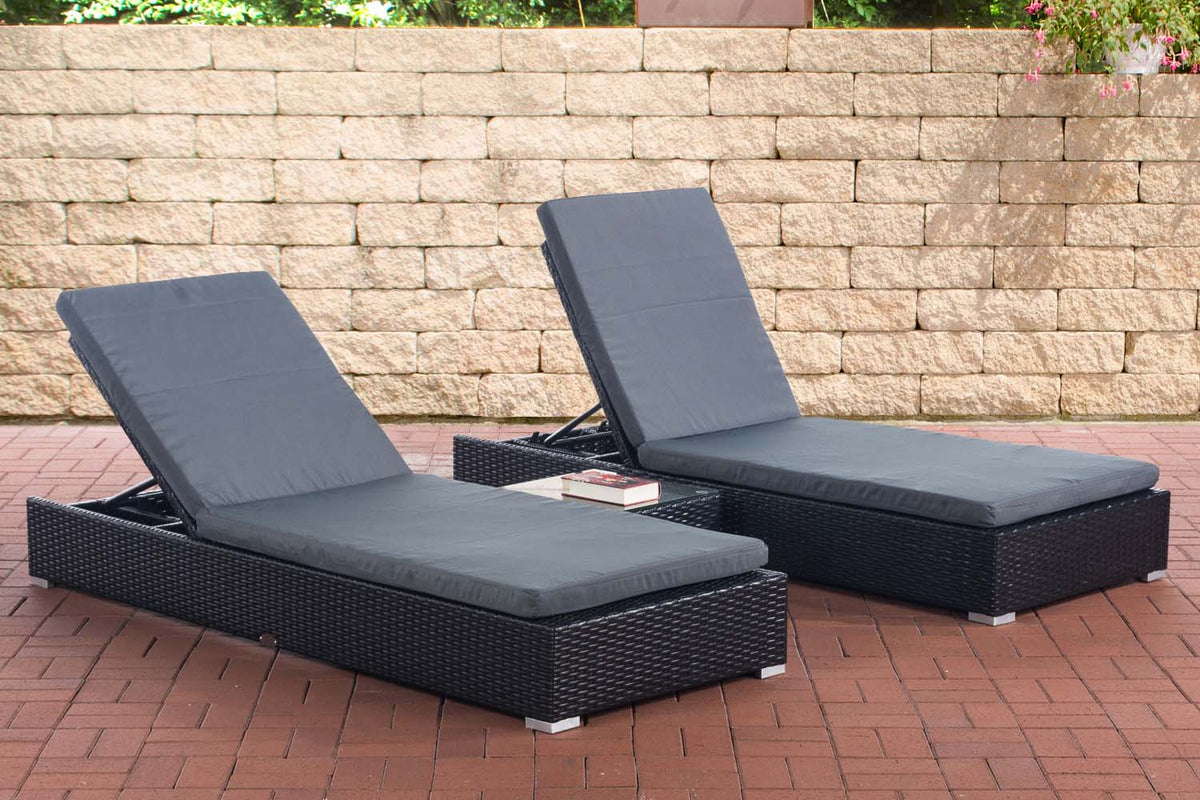 CLP 2x Sonnenliege Nadi mit Tisch eisengrau