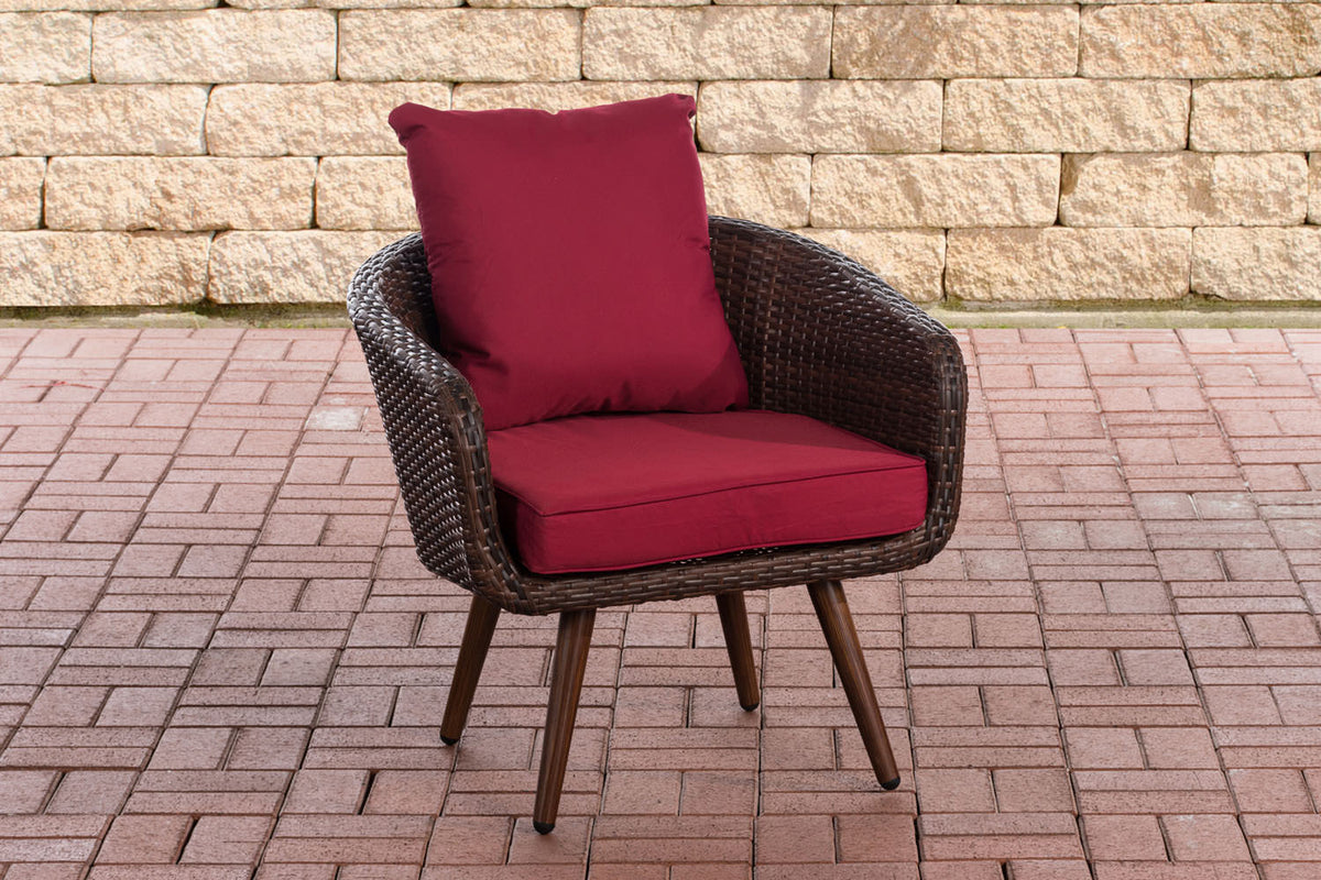 CLP Sessel Ameland Flach rubinrot 40 cm (Dunkelbraun)