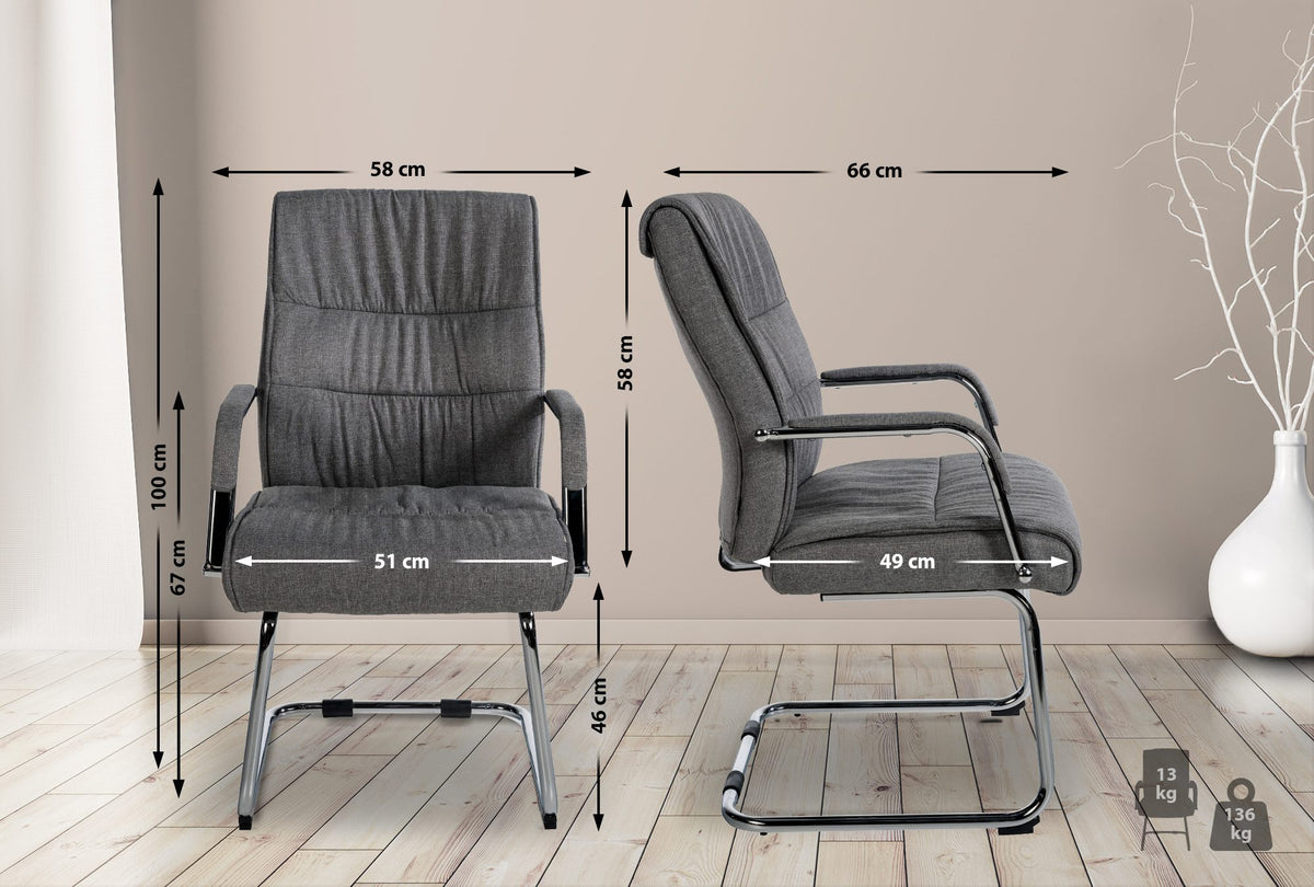 CLP 2er Set Besucherstuhl Sievert Stoff – Produktabbildung 2