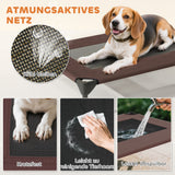 Lit surélevé pour chien avec toit pour l'extérieur, pour chiens de taille moyenne, 76 x 61 x 71 cm, café (6)