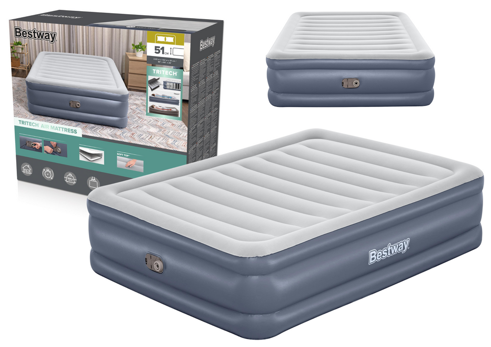 Bestway 6713I Double Airbed for Tourists, 203 x 152 x 51 cm