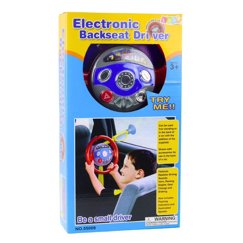 Steering wheel car simulator with suction cups for kids, lights and sounds (6)