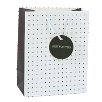 Gift bag with dots and "Just For You" inscription 23 x 18 x 10.5 cm (2)