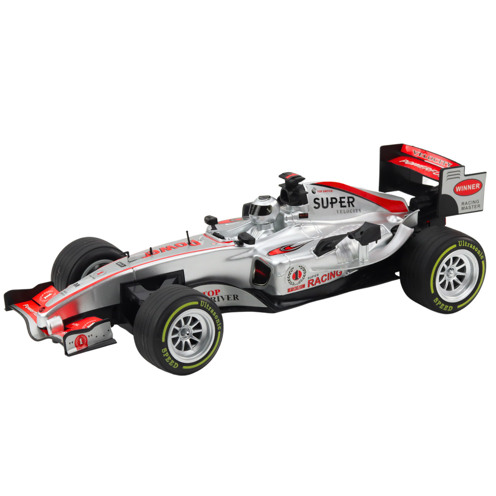 Remote-controlled RC racer steering wheel lights sounds 1:12 silver (2)