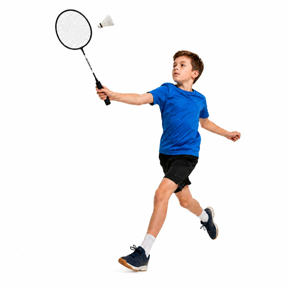 Badminton-sæt inklusive ketsjere og etui til fjerbolde, sort (2)