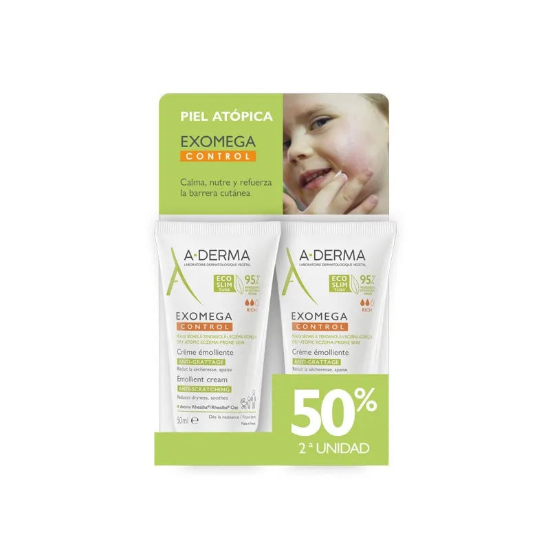 Crème émolliente A-Derma Exomega Control 2x50 ml
