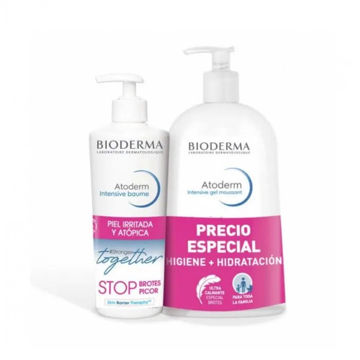 Bioderma Atoderm Intensive Baume 500ml + Atoderm Intensive Gel Moussant 1000ml 2-Piece Set