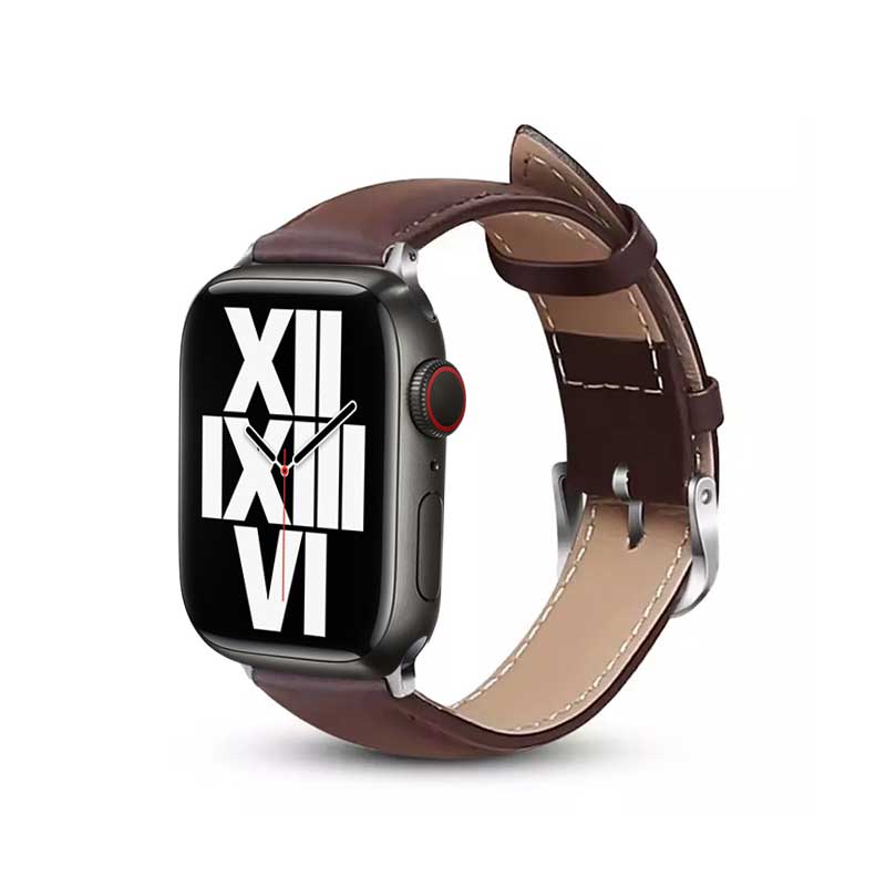 Crong Noble Band - Genuine leather strap for Apple Watch 38/40/41/42 mm (espresso) (2)