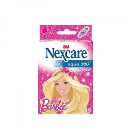 Pansements Barbie Aqua 360 Tattoo, 14 unités Nexcare