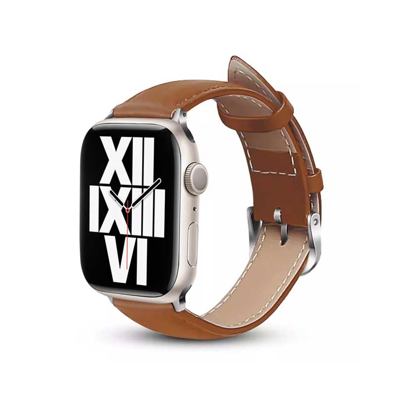 Crong Noble Band - Genuine leather strap for Apple Watch 44/45/46/49 mm (mocha)