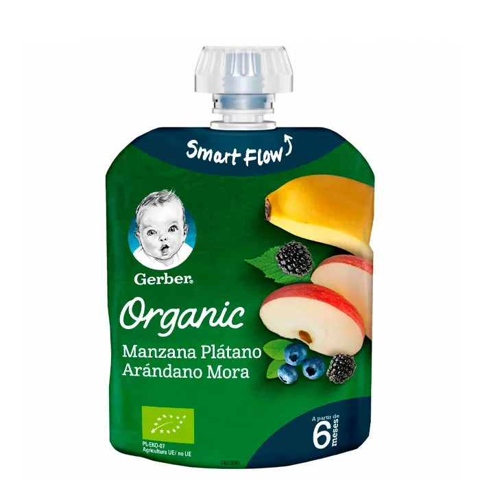 Gerber Biologico Mela Banana Mirtillo & Mora 90g