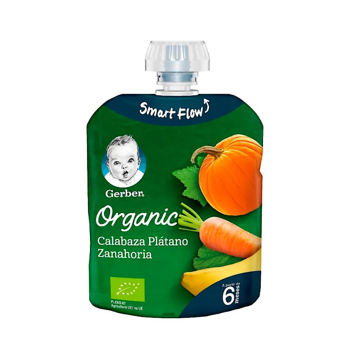 Gerber Organic Zucca, Banana e Carota 90g