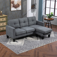 L-shaped corner sofa, reversible chaise longue, upholstered sofa, dark grey (2)