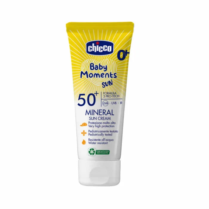 Crème solaire minérale Chicco Baby Moments SPF50+ 0+ 75 ml