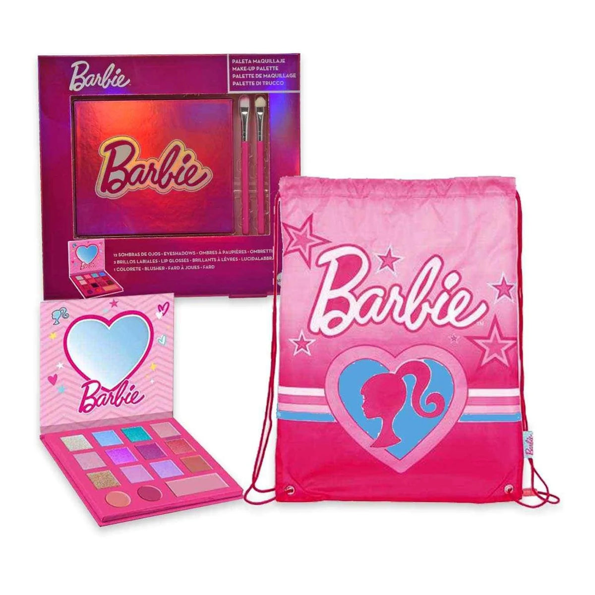 Cartoon Barbie Kids Eyeshadow and Lip Gloss Set 1pc