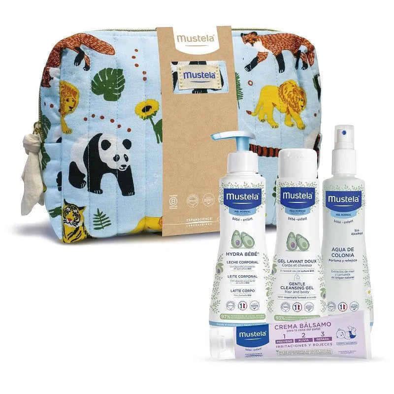 Trousse de toilette bébé Mustela Jungle, set de 5 pièces