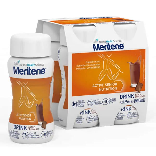 Boisson nutritionnelle pour seniors Meritene Active goût chocolat 4x125ml