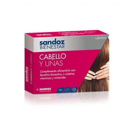 Sandoz Wellness Hair and Nails Food Supplement 90 Capsules