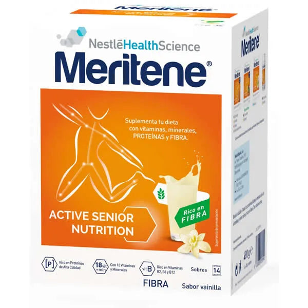 Meritene Active Nutrition Senior Shake Saveur Vanille Riche en Fibres 14 Sachets