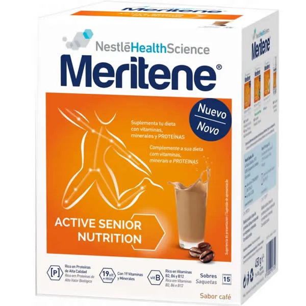 Meritene Milkshakes Goût Café Décaféiné 15 Sachets