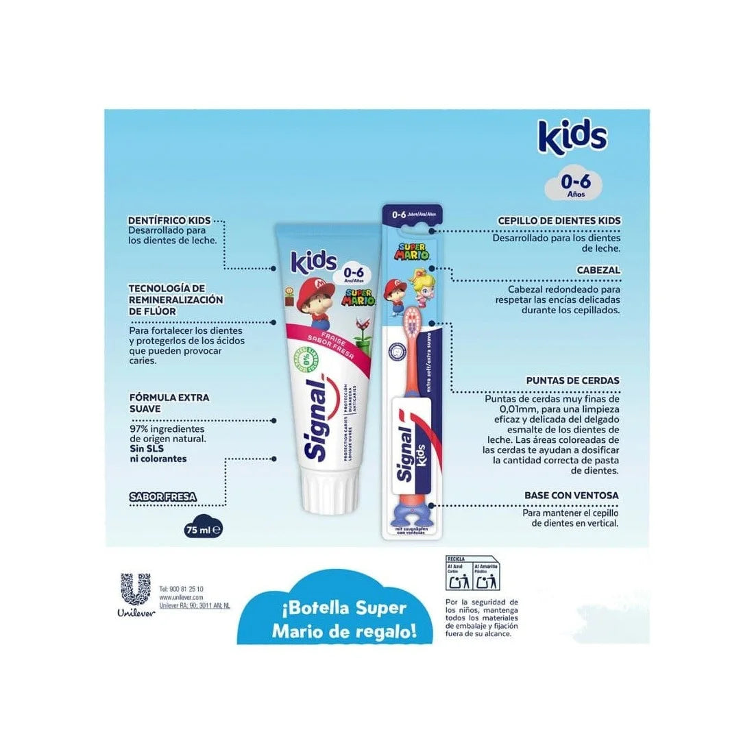 Signal Kids Super Mario 2x 75ml Toothpaste