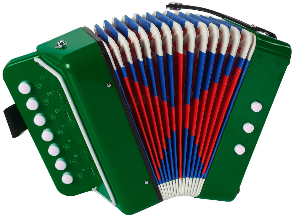 LEAN Toys Akkordeoninstrument für einen jungen Musiker Grün – Produktabbildung 3