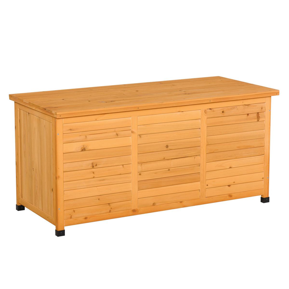 Haveboks, hyndeboks, opbevaringsboks, opbevaringsboks, havetru, vejrbestandig, massivt træ, 127 x 56 x 60 cm gul
