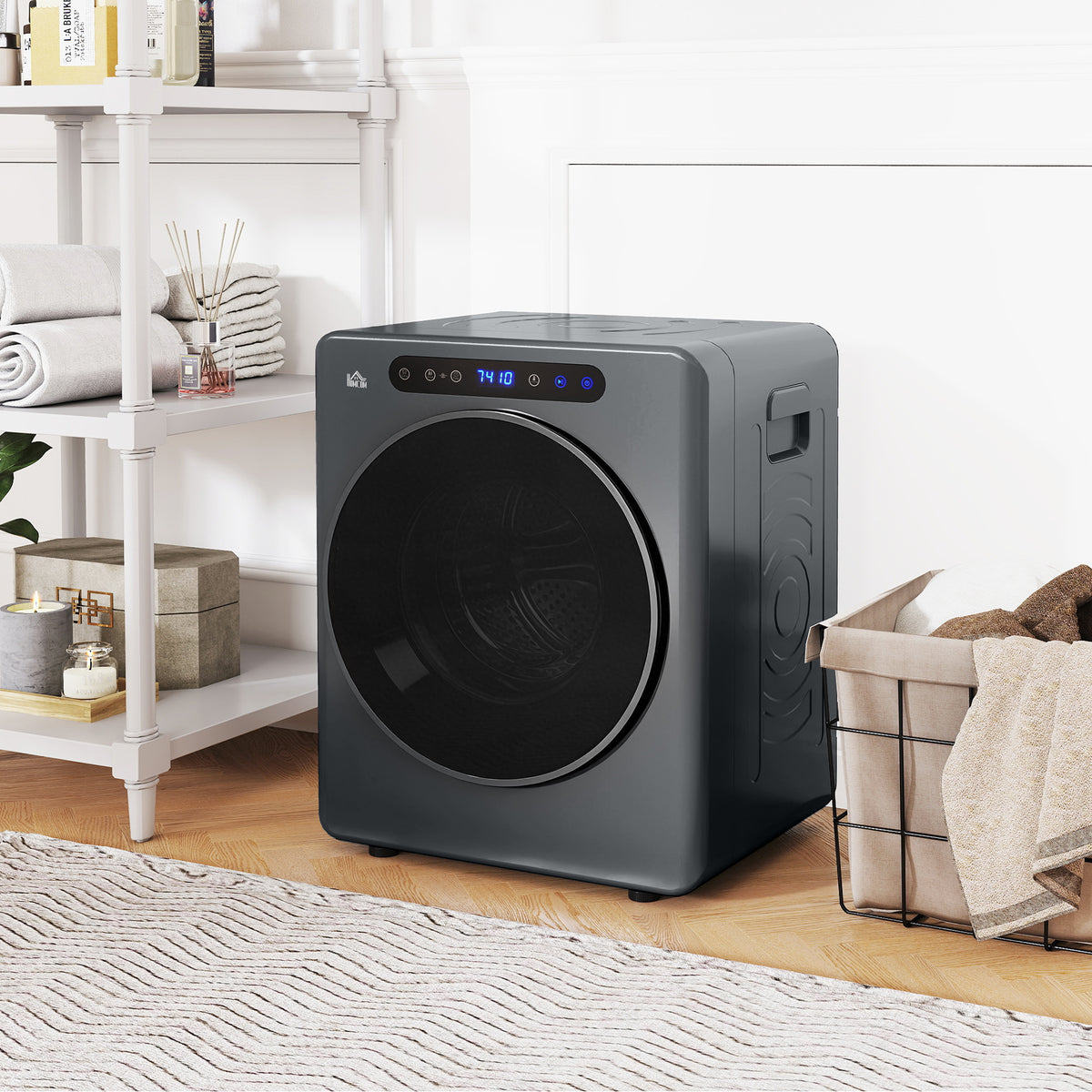 Tumble dryer, 6 programs, 40-60℃, 3 kg capacity, compact, touch control, grey (2)