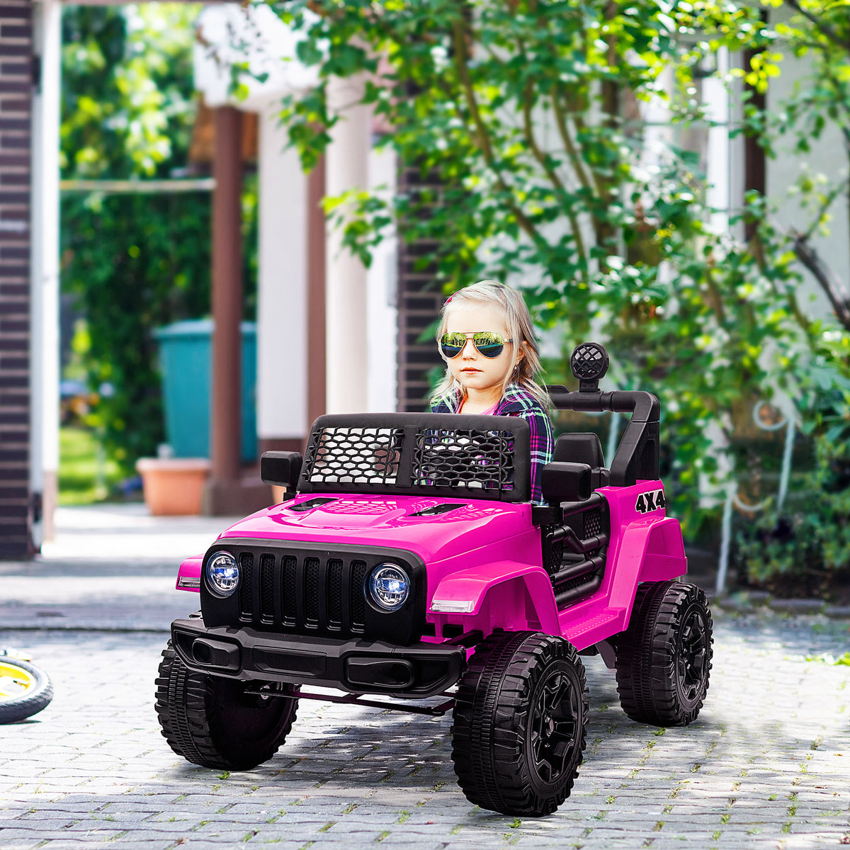 Kids' 12V Electric Ride-On Car with Remote Control, 2 Motors, LED, Horn, for Children Aged 3-6, 100x65x72 cm (2)