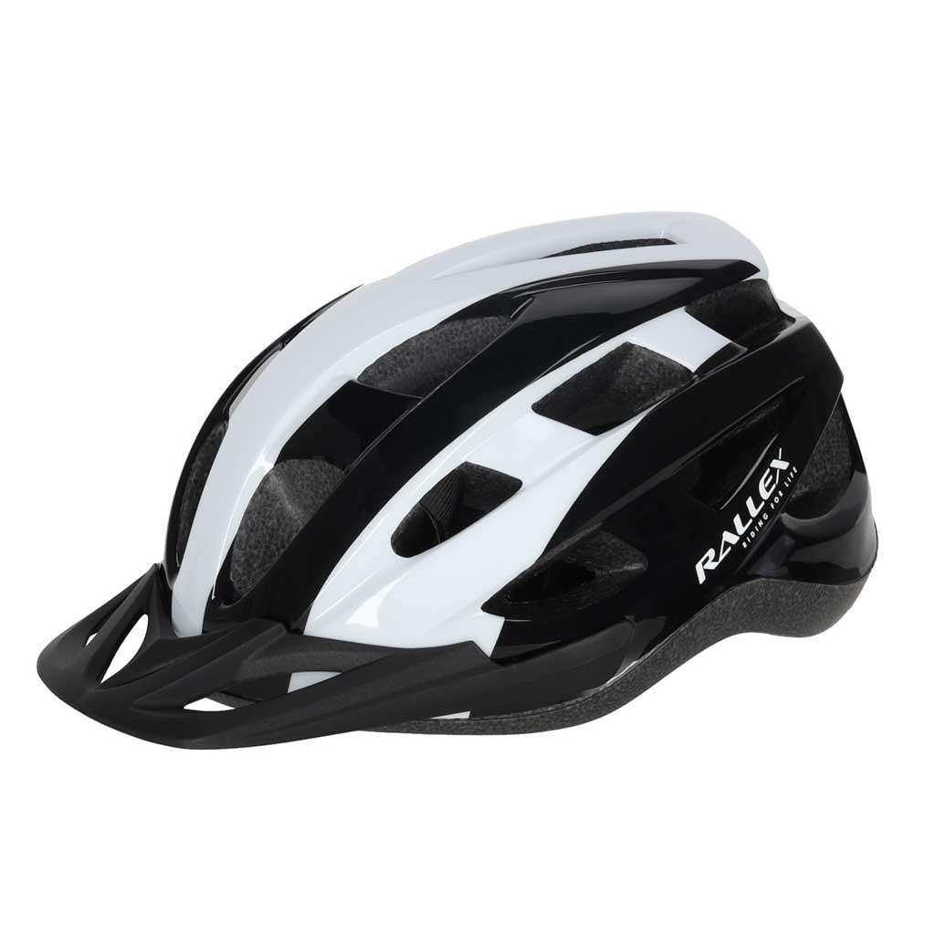 RALLEX Damen Fahrradhelm Herren verstellbar schwarz/weiß L 58-62cm