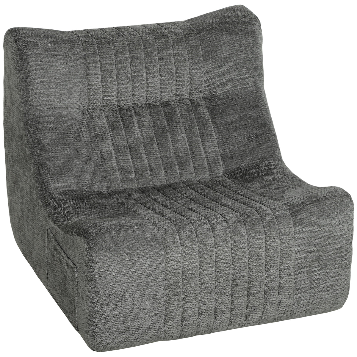 Floor chair with backrest, frameless gaming chair for adults with side pockets, for living room and bedroom