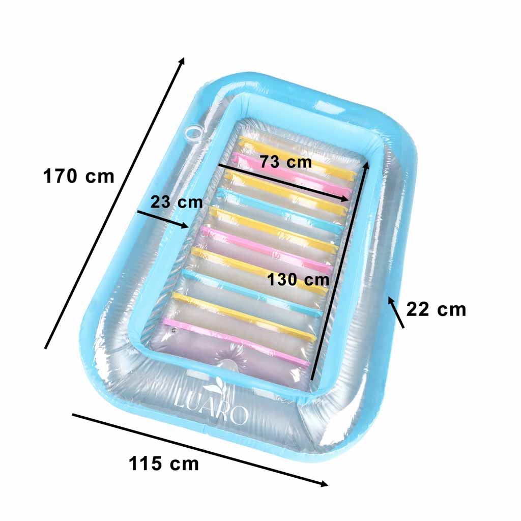 LUARO aufblasbare Schwimmmatratze, Sonnenliege mit Kissen, transparent – Produktabbildung 7