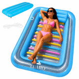 LUARO aufblasbare Schwimmmatratze, Sonnenliege mit Kissen, transparent – Produktabbildung 8