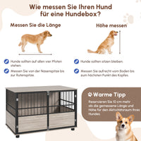 Dog crate, robust & stylish, 100x60x68cm, walnut finish & black (4)