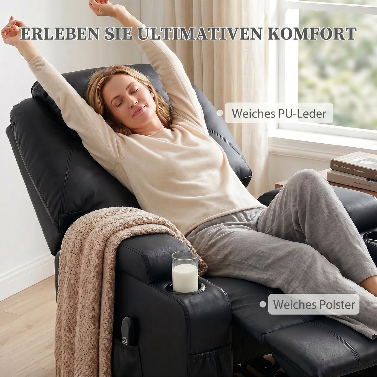 Relaxfauteuil met sta-op-hulp, elektrische tv-fauteuil met ligfunctie, afstandsbediening met USB-aansluiting (5)