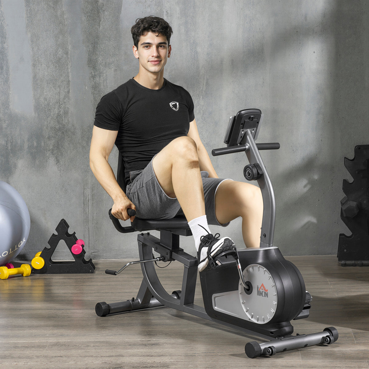Bicycle trainer with 8-level resistance 122-137 x 62 x 103cm Steel Grey+Black+Silver (2)