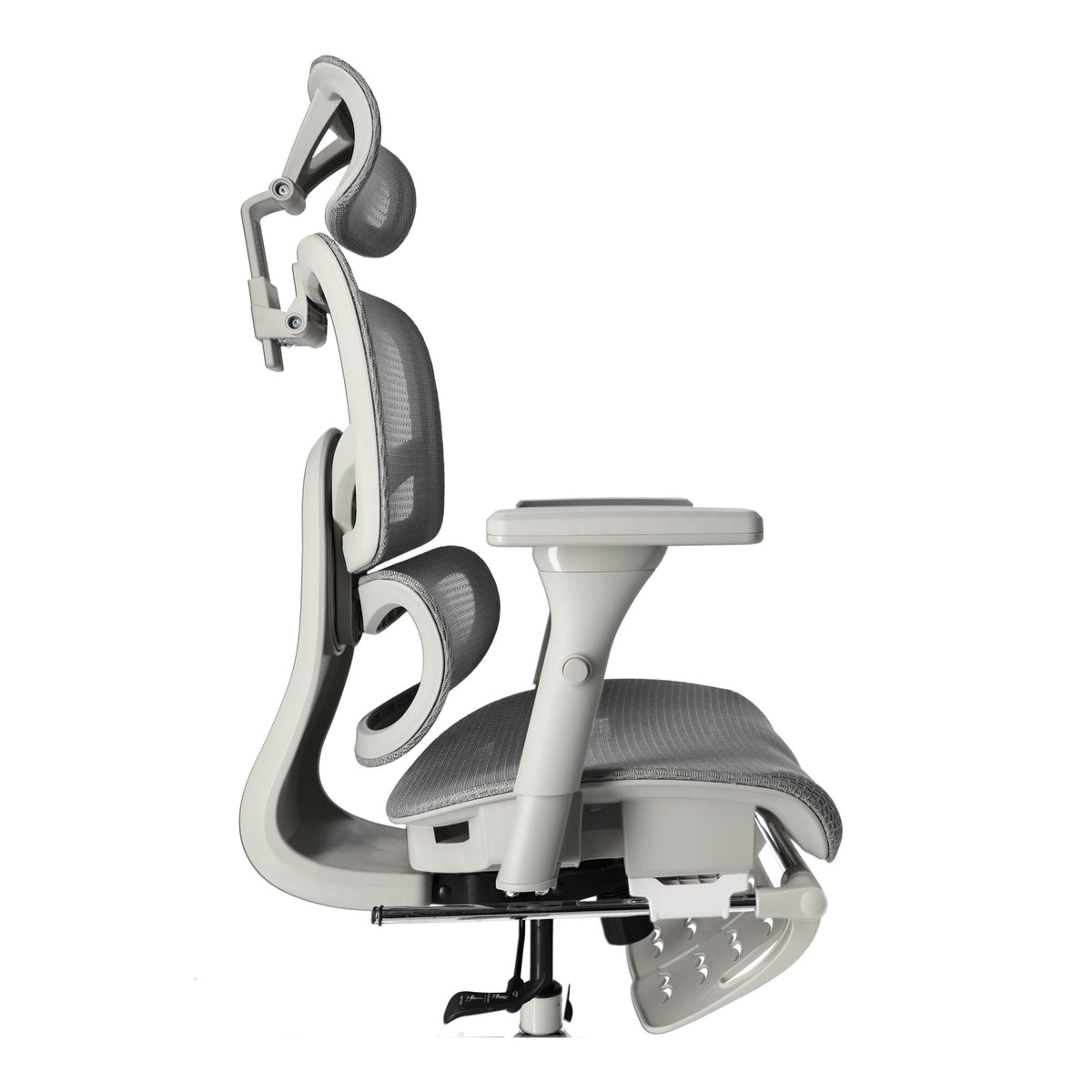 Ergonomischer, verstellbarer Bürostuhl mit Netzbespannung – Grau – Produktabbildung 2