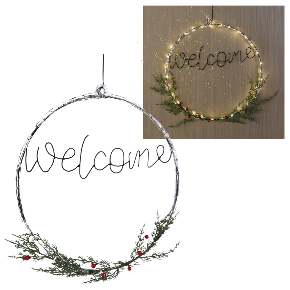 LED-Kranz „WELCOME“