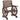 Wooden garden chair, garden armchair with wagon wheel design, rustic style wooden chair, charred
