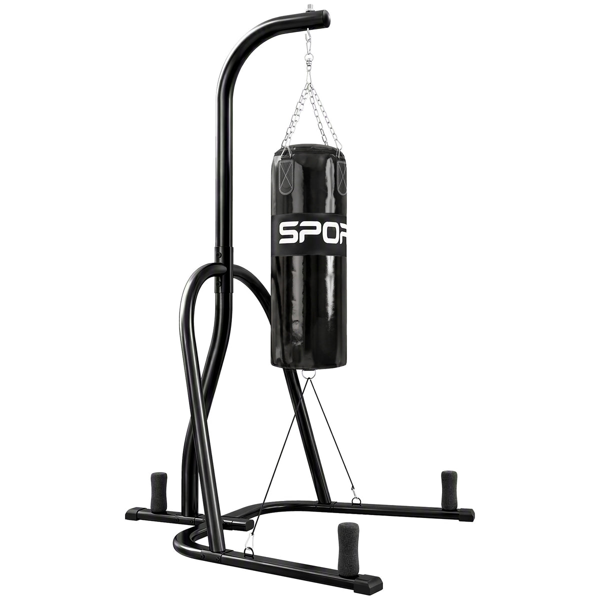 Punching Bag Stand Freestanding Punching Bag Holder with Punching Bag Bungee Cord 360° Chain U-Base Weight Plate