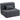Floor sofa, upholstered couch, convertible into a mattress, foam, cushions, dark gray