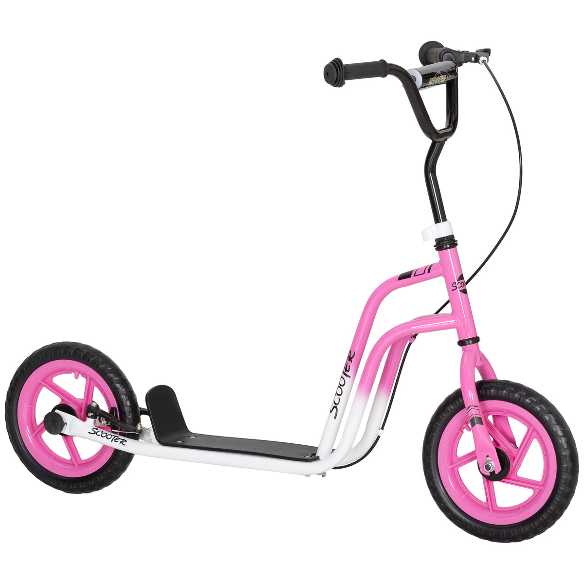 Trottinette pour enfant avec guidon réglable, grandes roues, béquille, frein à main, pour enfants de 5 à 12 ans