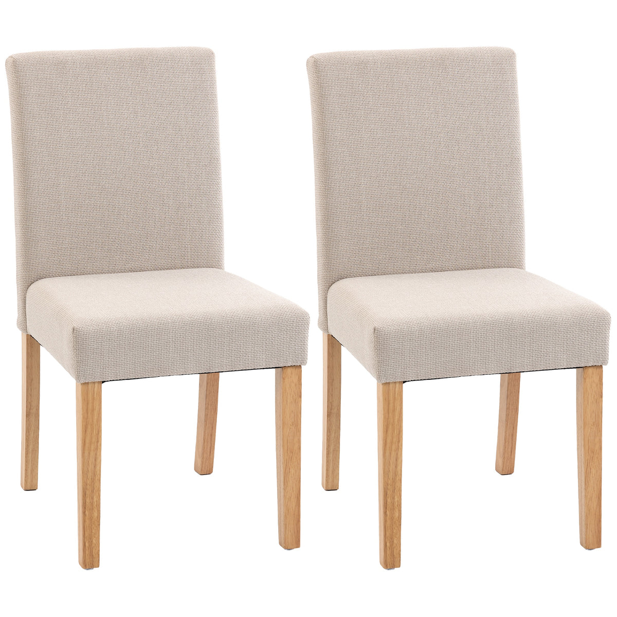 Chaises de salle à manger par lot de 2, chaises modernes rembourrées en lin avec assise et dossier capitonnés